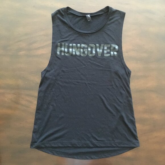 Revolve Black Tank Graphic Private Party Hangover Funny Muscle Top Small - Picture 1 of 8